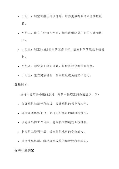 班组建设专题会议方案