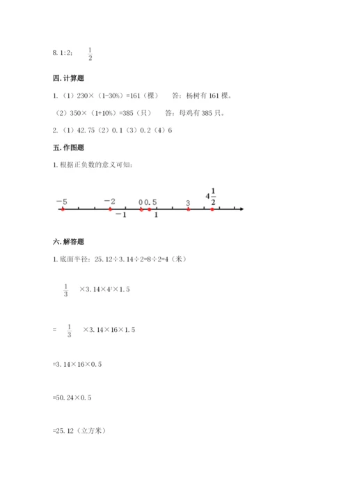 东兴市六年级下册数学期末测试卷往年题考.docx