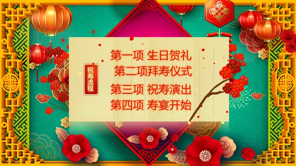 寿宴祝寿福如东海寿星寿宴大寿PPT片头