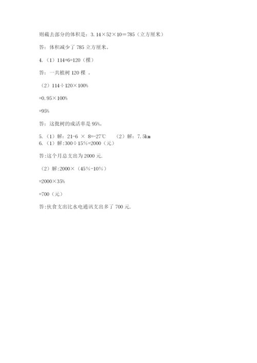 小学六年级数学毕业试题及完整答案（考点梳理）.docx