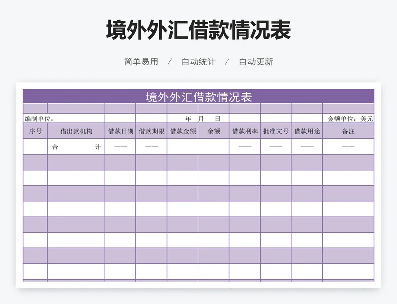 境外外汇借款情况表