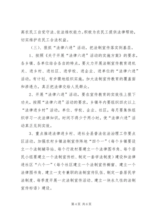 全县普法依法治理工作要点.docx