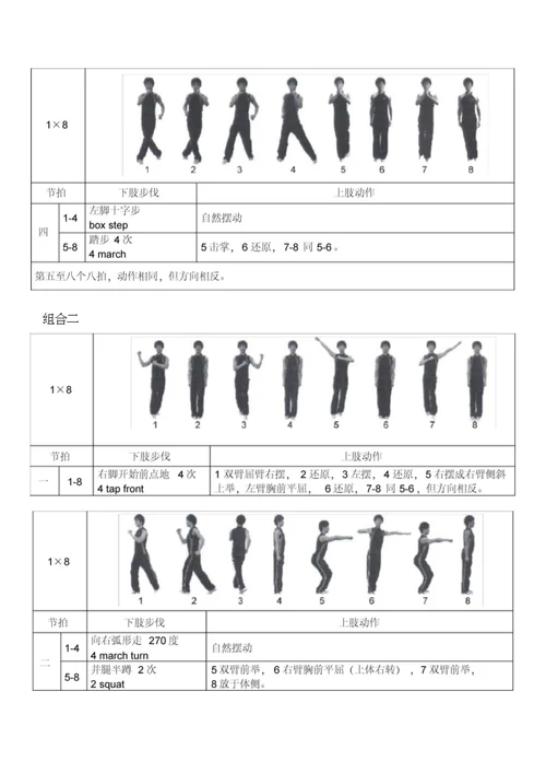 《全国健美操大众锻炼标准》第三套大众一级动作图解