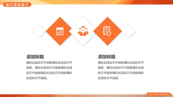橙色流体风项目工作汇报通用PPT模板