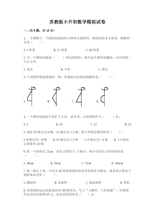 苏教版小升初数学模拟试卷精品（突破训练）.docx