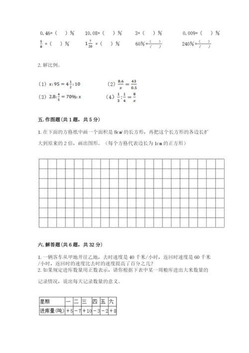 北师大版小学数学六年级下册期末检测试题附答案【预热题】.docx