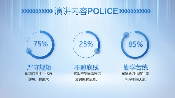 蓝色大气公安警察工作总结计划PPT