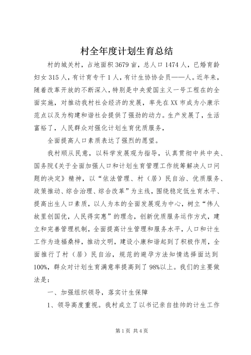 村全年度计划生育总结 (2).docx