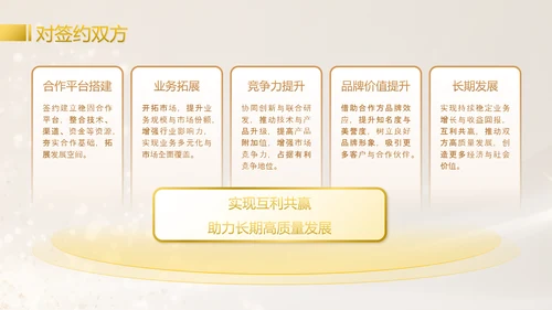 黄色商务风签约启动仪式PPT模板