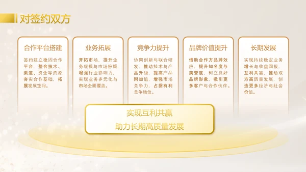 黄色商务风签约启动仪式PPT模板