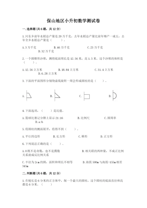 保山地区小升初数学测试卷精品含答案.docx