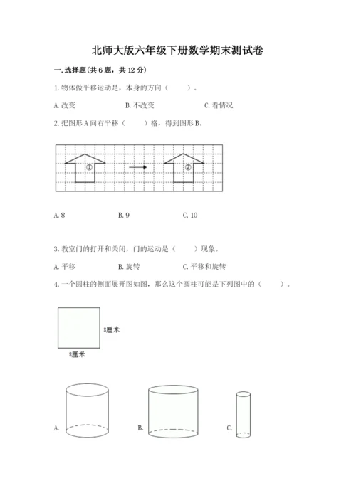 北师大版六年级下册数学期末测试卷带答案（新）.docx