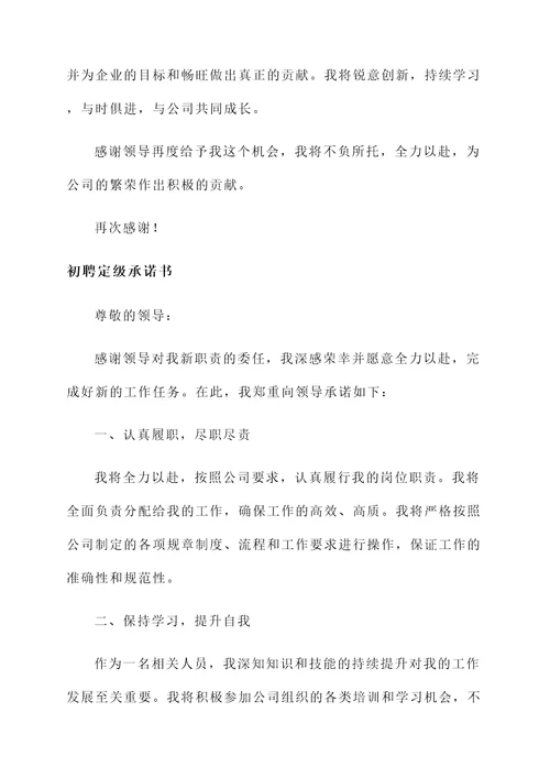 初聘定级承诺书
