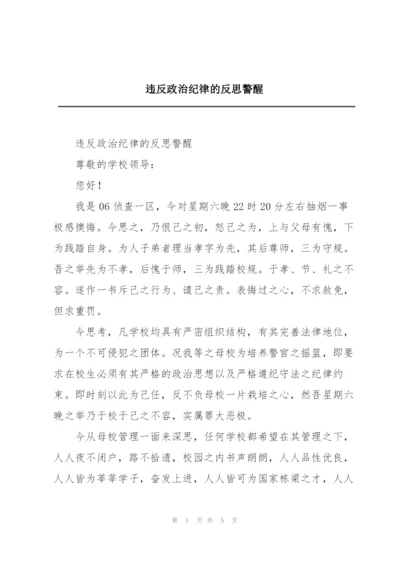 违反政治纪律的反思警醒.docx