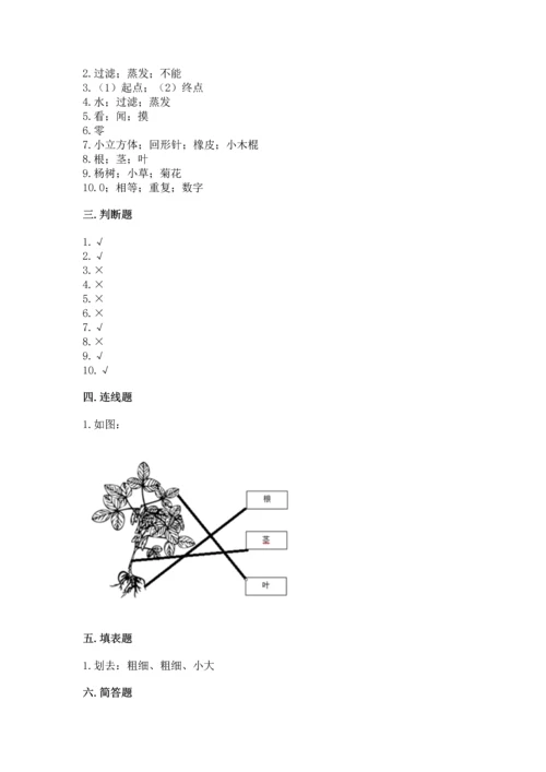 教科版科学一年级上册期末测试卷精品【a卷】.docx