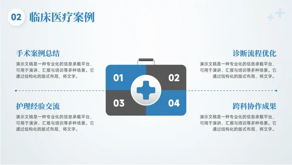 蓝色简约风医疗行业工作汇报PPT模板