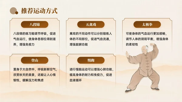 棕色中国风立秋中医养生PPT模板
