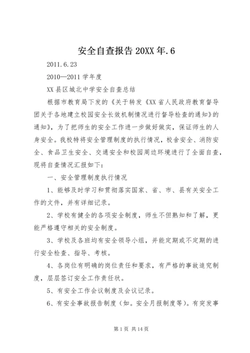 安全自查报告20XX年.docx