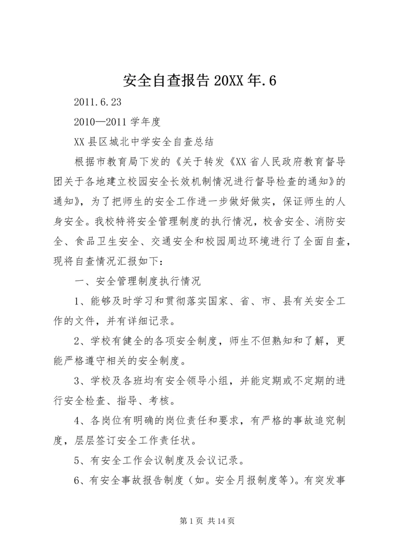 安全自查报告20XX年.docx