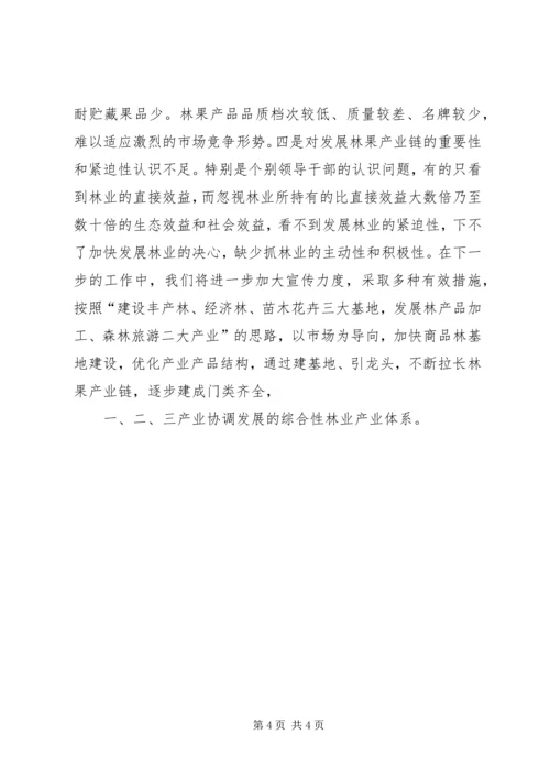 县林业局关于林果产业链建设情况的汇报.docx