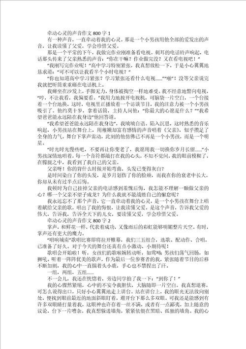 一种这样的声音作文800字