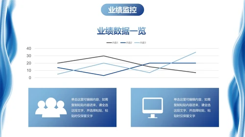 蓝色现代高级几何流体销售方案PPT模板