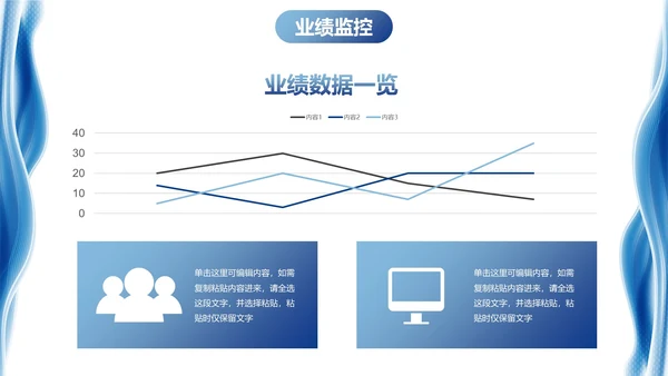 蓝色现代高级几何流体销售方案PPT模板