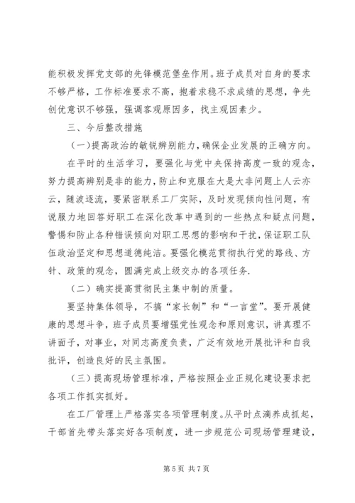 公司班子成员民主生活会剖析材料 (2).docx