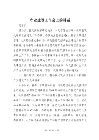 农业建设工作会上的讲话.docx