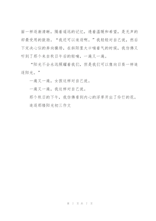 追逐那缕阳光初三作文5篇.docx