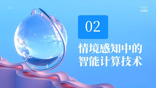蓝色简约风情境感知中的智能计算