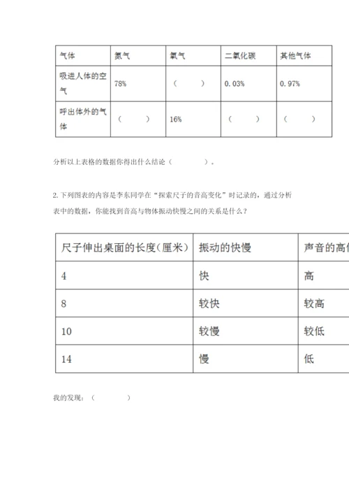 教科版科学四年级上册第二单元《呼吸和消化》测试卷【含答案】.docx