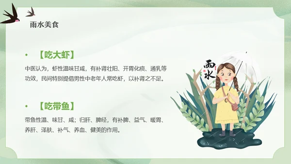 二十四节气之雨水节气课件通用PPT模板