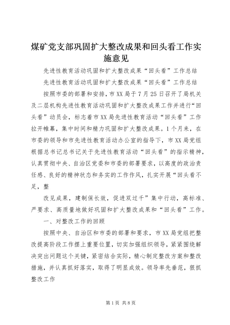 煤矿党支部巩固扩大整改成果和回头看工作实施意见 (3).docx