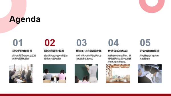 红色简约研究性作业汇报PPT模板