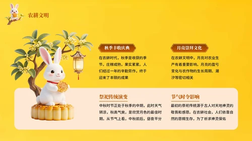 橙色卡通风中秋节文化主题PPT模板