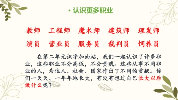 统编版语文二年级下册 口语交际——长大以后做什么   课件