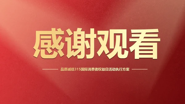 红金奢华315节日应对方案PPT模板