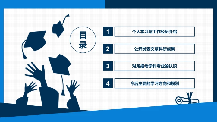 博士入学复试报告汇报PPT模版