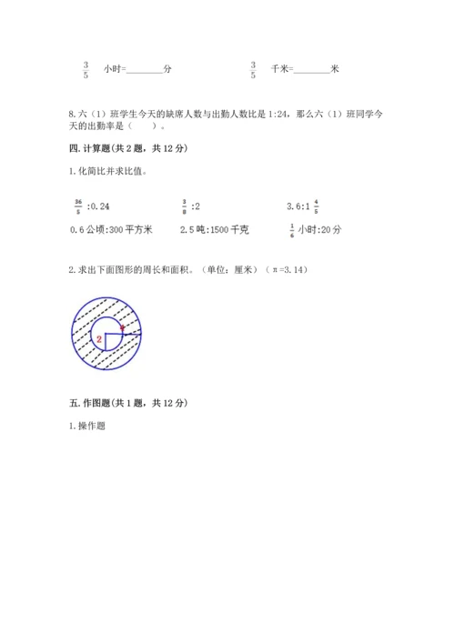 人教版数学六年级上册期末测试卷附答案（名师推荐）.docx