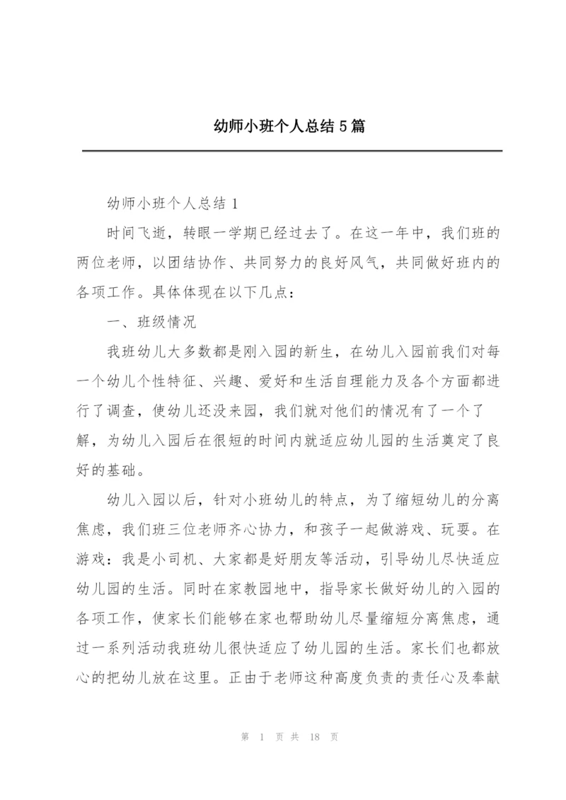 幼师小班个人总结5篇.docx