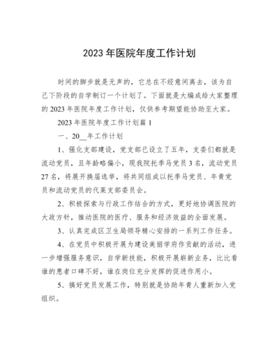 2023年医院年度工作计划.docx