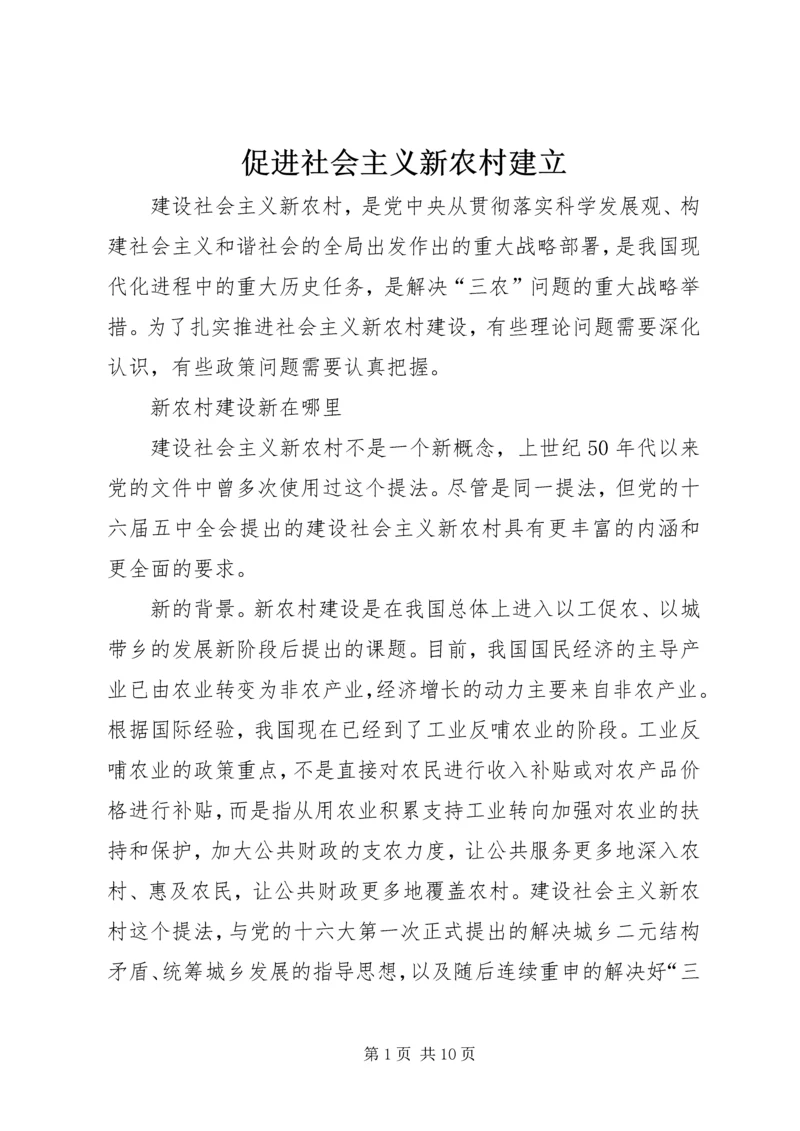 促进社会主义新农村建立.docx