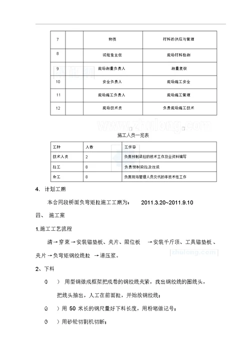 桥梁桥面负弯矩张拉施工方案