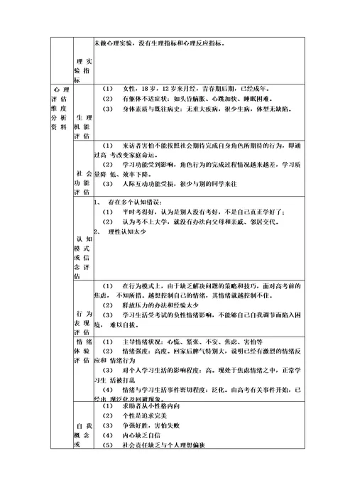 心理评估案例