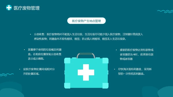绿色插画医院医药医疗废物管理条例培训动态PPT精细化管理