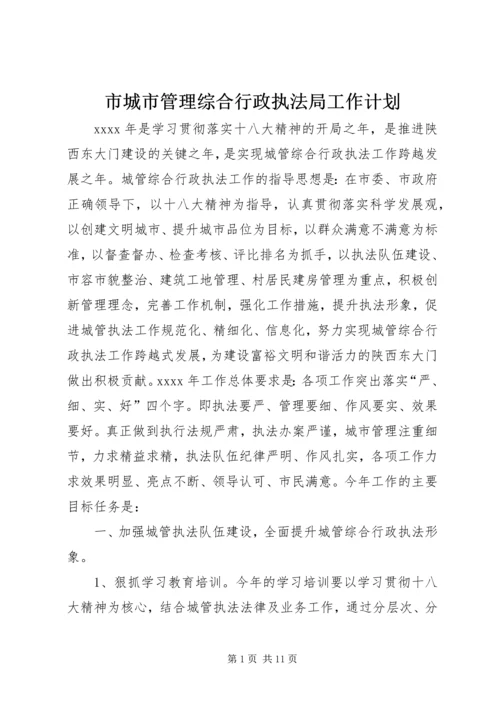 市城市管理综合行政执法局工作计划.docx