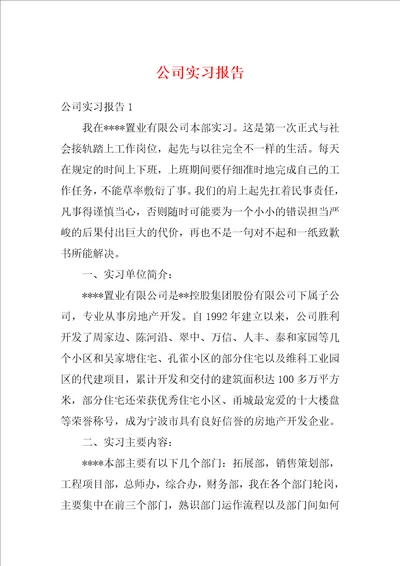 公司实习报告