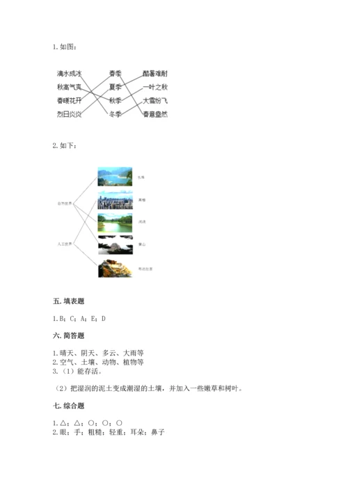 教科版二年级上册科学期末测试卷附参考答案（研优卷）.docx