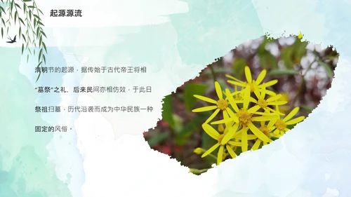 清明节起源习俗文化介绍通用PPT模板